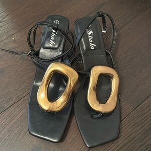 Shein gold detail kitten heels